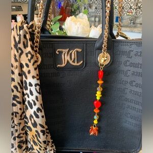 Handmade Fire Glass Bag Charm